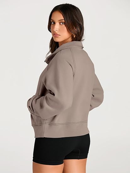 AUTOMET Womens Sweatshirts Half Zip Cropped Pullover Fleece Quarter Zipper Hoodies 2026 Fall Fashion Outfits Clothes