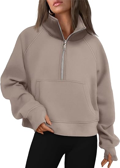 AUTOMET Womens Sweatshirts Half Zip Cropped Pullover Fleece Quarter Zipper Hoodies 2026 Fall Fashion Outfits Clothes